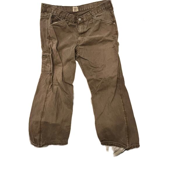 Schmidt Workwear Brown Cargo Carpenter Work Jeans Mens 40x30 - Picture 1 of 5